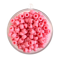 Plastic pony beads x 100 piece pack in Light Pink.