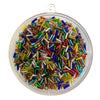 Multi coloured glass bugle beads