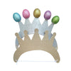 Our blank, natural kraft colour, Paper Mache crowns are sold in packs of 6 and measure 25cm at the widest point when laid flat. The crown section is 10cm high. Comes plain ready to be decorated with paint, glitter, rhinestones, stickers, decorative papers etc. They come flat packed so are easy to decorate and then gently curve into shape.