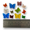 Glass butterfly shaped beads in assorted sizes and colours by Craftworkz.