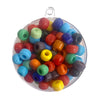 Glass pony beads 6 x 9mm, multi coloured pack. Made in India.