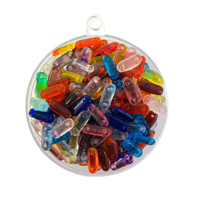 Glass spacer bead mix made in India. Assorted colours per pack.