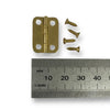 Brass hinge no.1012 by Craftworkz. 22mm x 16mm. Comes with screws.