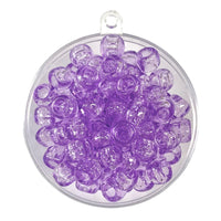 Plastic pony beads in Transparent Amethyst colour, 1000 piece pack.