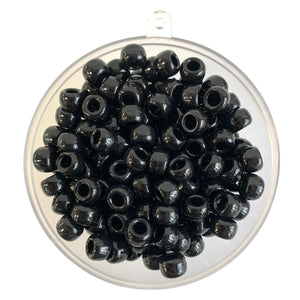 Plastic pony beads x 1000 piece pack in Black.