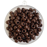 Plastic pony beads x 100 piece pack in Brown.