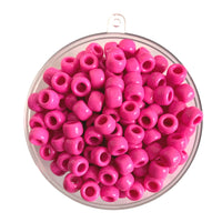 Plastic pony beads in Dark Pink coloured, 1000 piece pack.