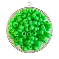 Plastic pony beads x 100 piece pack in Light Green.