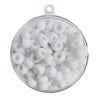 Plastic pony beads in Opaque White colour, 100 piece pack.