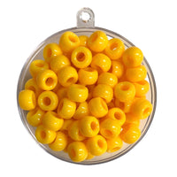 Plastic pony beads in Opaque Yellow colour, 1000 piece pack.