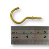 Brass Cup hook 25mm. Available in packs of 10 or 100 pieces.
