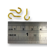 Brass Cup hook 9mm. Available in packs of 10 or 100 pieces.