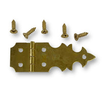 Brass Hinge no.1063 by Craftworkz. Comes complete with screws.