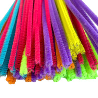 A craft room staple and sometimes referred to as pipe cleaners, Craftworkz chenille stems are available in various colour packs. Each chenille stem measures approximately 3mm in diameter and is 30cm long. This is the Fluro Multi colour option.