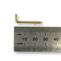 20mm brass plated L shaped screw in hooks by Craftworkz.