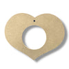 A heart shaped MDF craft blank with a hole in the centre, suitable as a frame.