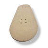 A light brown raw MDF skateboard deck base with pre-drilled mounting holes, shown on a white background with a soft drop shadow.