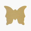 A plywood butterfly shape on a white background
