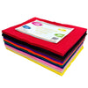 Stack of colorful felt sheets with a brand label on a white background