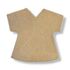 A light brown kraft paper mache box shaped like a short-sleeve V-neck top, shown on a white background with a soft drop shadow.