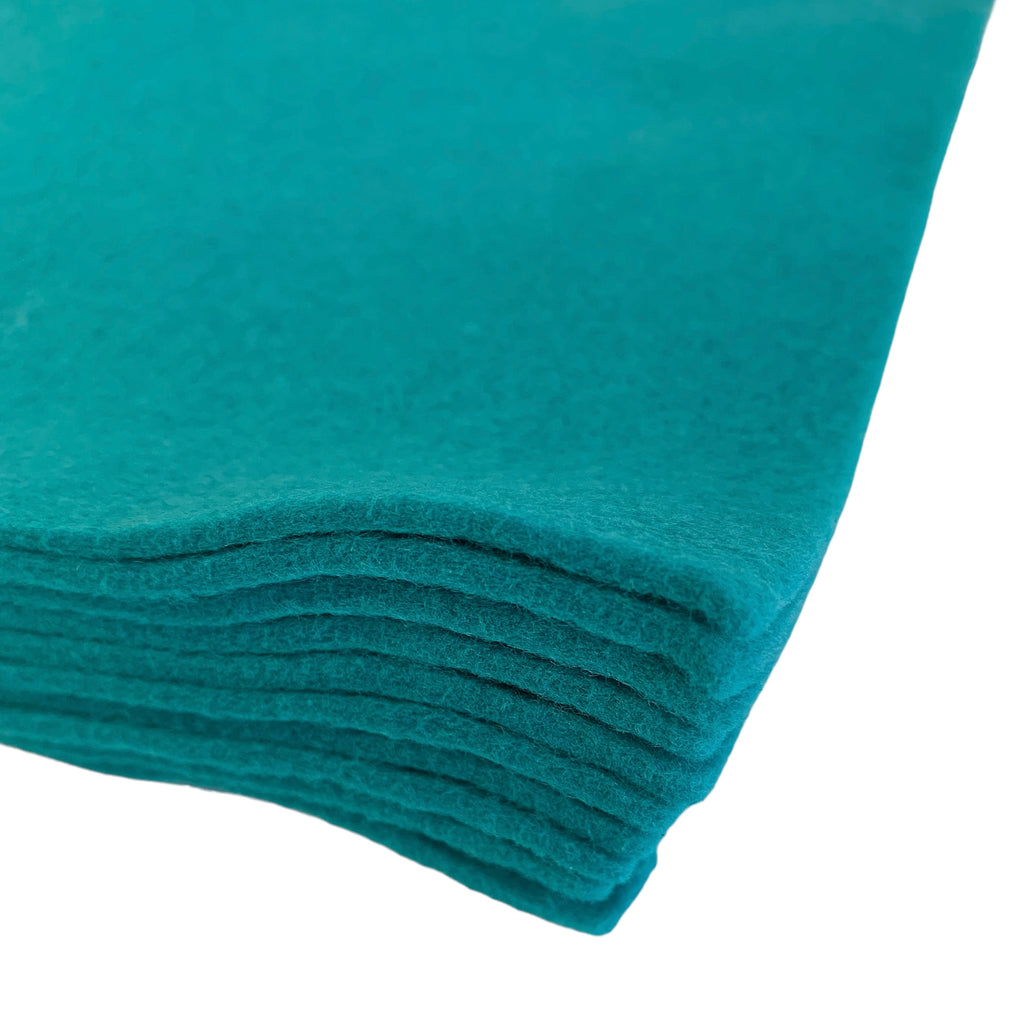 A pack of 10 felt sheets in aqua by Craftworkz