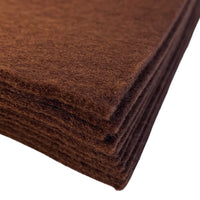 A pack of 10 felt sheets in chocolate by Craftworkz