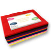 A pack of 50 felt sheets - 5 each of 10 colours by Craftworkz.