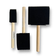 Black foam brush, 3 sizes, wooden handle by Craftworkz