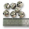 Craftworkz metal jingle bells in 18mm silver. Sold in packs of 50 pieces.