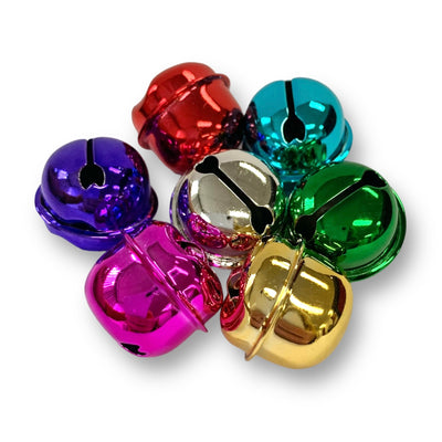 Metallic jingles bells in a mixed colour pack. 18mm diameter x 50 pieces per pack by Craftworkz.