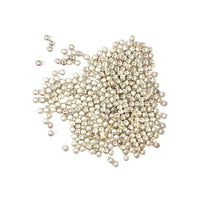 These silver coloured beading crimps measure approximately 2mm. They are soft metal beads used instead of tying knots to secure clasps and other beads onto un-knottable stringing material such as beading wire. Also available in gold or nickel coloured finish.