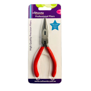 Quality jewellery pliers with a long pointed nose and serrated jaw for added grip