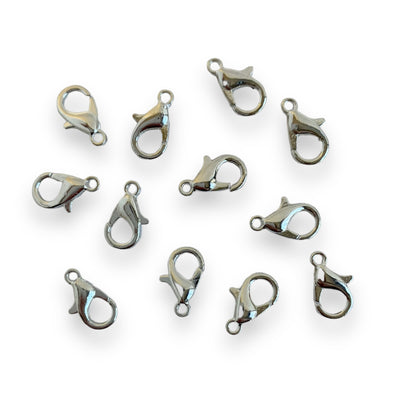 Jewellery findings - lobster clasps in silver.