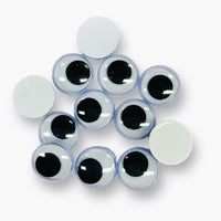 Sometimes referred to as wiggly eyes, Craftworkz glue on Joggle Eyes come in a range of sizes.