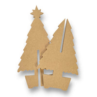 These MDF Xmas trees comes flat-packed for easy self-assembly. Each tree is made up of 2 pieces that slot together. Available in 3 size options and cut from 6mm MDF craftwood. Made in Australia by Craftworkz.