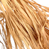 Natural raffia by Craftworkz is sold in a 50 gram bundle. On average, raffia strands are about 1m long. This is a close up photo of the strands.