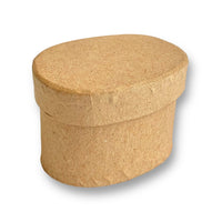 Craftworkz paper mache oval boxes come plain, ready to be decorated with paint, glitter, rhinestones, stickers etc. Each size has a lift off lid. Made with a matt, kraft paper finish. Available in 4 sizes.