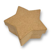 Craftworkz papier mache Star shaped box comes plain, ready to be decorated with paint, glitter, rhinestones, stickers etc.   Made with a matt, kraft paper finish. Perfect for collage Christmas and fairy crafts, and gift giving.