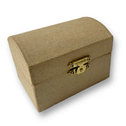 Papier Mache treasure chests with a hinged lid, comes plain ready to be decorated.