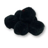 Craftworkz 20mm pom poms in Black. Also available in a variety of single colour and multi coloured packs. These measure approximately 20mm in diameter and are sold in a 100 piece pack.