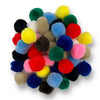 Craftworkz pom poms are available in a variety of single colour and multi coloured packs. These measure approximately 20mm in diameter and are sold in a 100 piece pack.