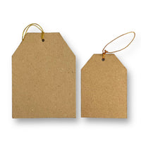 Craftworkz paper mache gift tags are available in 2 sizes and sold in packs of 12.