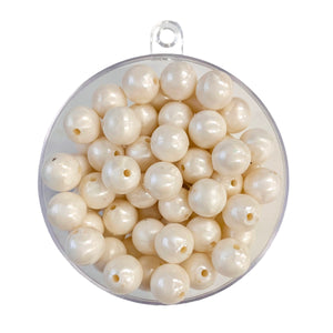 Plastic Pearl beads 6mm and 9mm in Ivory colour by Craftworkz
