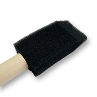 Black foam brush 25mm, available in 3 sizes, wooden handle by Craftworkz