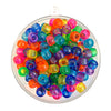Plastic pony beads in Neon multi coloured mix.