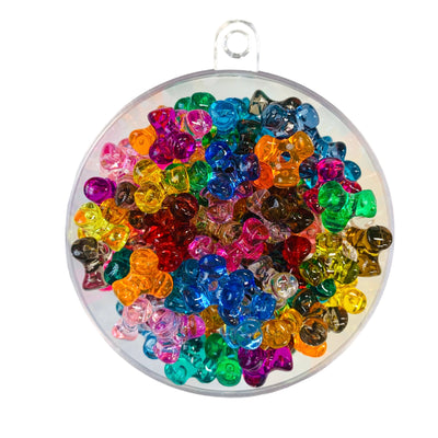 Plastic tri beads in bright, transparent colours by Craftworkz