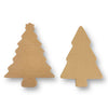 Plywood Christmas tree shapes measuring approximately 6.5cm high. Available in 2 different shapes and sold in packs of 12 pieces by Craftworkz.