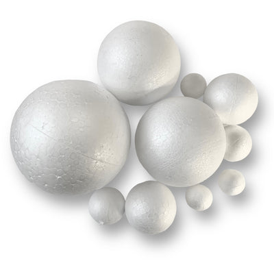Craftworkz polystryene balls ( sometimes referred to as decofoam balls ) are available in assorted sizes, from 15mm in diameter to 300mm, and are the ideal way to add dimension and texture to your artwork or school project. A craft room staple, perfect for STEAM projects.