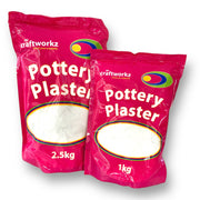 Craftworkz Pottery Plaster available in 2 sizes - 1kg and 2.5kg bag.