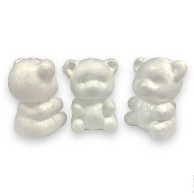 Craftworkz polystryene 3D Bear shapes (sometimes referred to as decofoam shapes) are suitable for painting with water based paints, adding glitter, sequins, joggle eyes etc. Add a string for decorating your Christmas tree.  This sweet little bear shape measures 5cm in height and is sold in packs of 10.